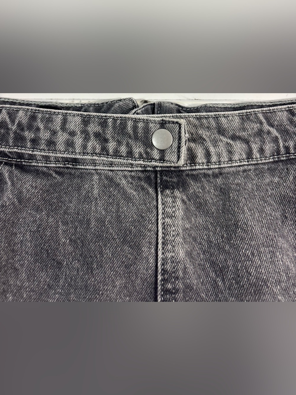 Pretty Little Things Plus Curved Hem Denim Mini Skirt Cotton Womens Size 12 - Picture 8 of 16
